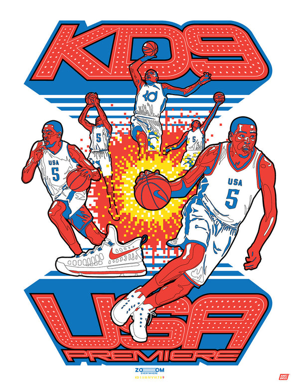 Roll out the red carpet. The #KD9 'Premiere' is now ready for the world's biggest stage. KD 9 "USA PREMIERE" Poster, powered by Ames Bros. #Nike #KDTrey5 #KevinDurant #NikeBasketball #AmesBros #EasyMoneySniper
