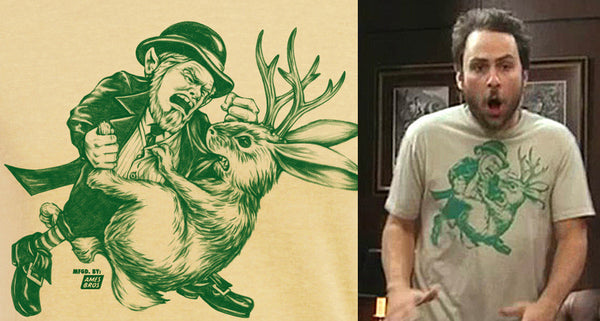 T-Shirt Trivia: It's Always Sunny in Philadelphia's, Charlie Day, in Leprechaun vs Jackelope T-Shirt