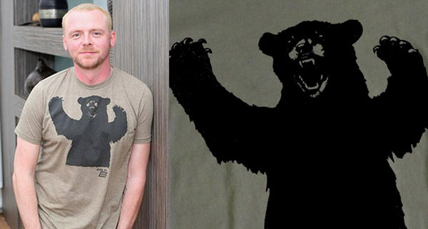 Beam me up Scotty! Star Trek's Simon Pegg looking good in an Ames Bros Big Bear Tee.