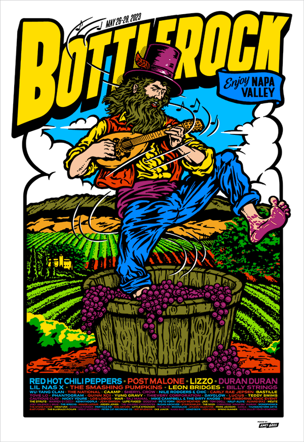 2023 BottleRock Festival Poster Napa Valley, CA - Regular Edition