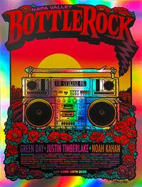 2025 BottleRock Festival Poster Napa Valley, CA - Rainbow Foil Variant