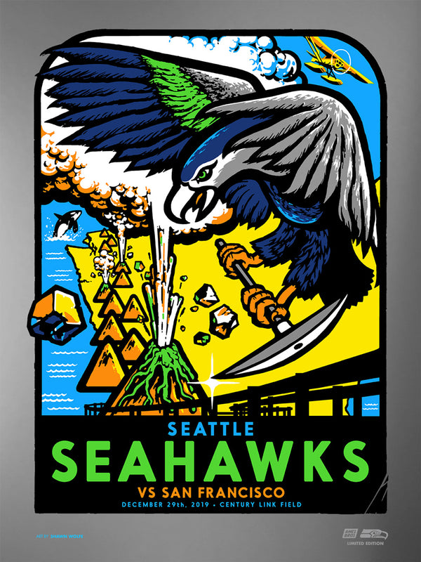 2019 Seahawks vs 49ers Gameday Poster - Silver Variant