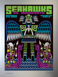 2020 Seahawks vs Vikings Gameday Poster - Silver Variant