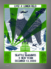2020 Seahawks vs Jets Gameday Poster - Silver Variant