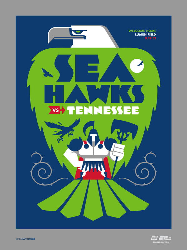 2021 Seahawks vs Titans Gameday Poster - Silver Variant