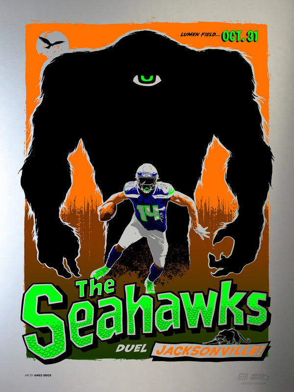 2021 Seahawks vs Jaguars Gameday Poster - Silver Variant