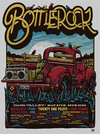 2022 BottleRock Festival Poster Napa Valley, CA - Silver Edition
