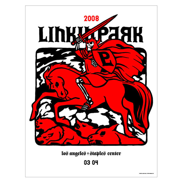 Linkin Park 2008 'Reaper' Concert Poster (Varius Cities