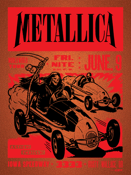 Metallica -2017 Iowa Speedway Poster - Copper Edition of 70 – Ames
