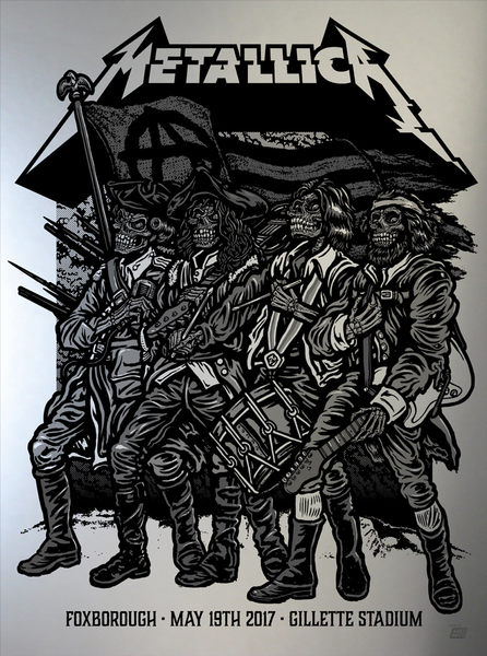 Metallica 2017 Gillette Stadium Foxborough, MA Poster - Chrome