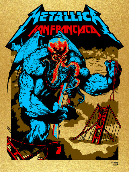 Metallica 2017 Outside Lands San Francisco, CA Poster - Super Gold