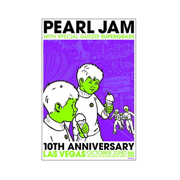 Pearl Jam 2000 Las Vegas 10th Anniversary Concert Poster (Special