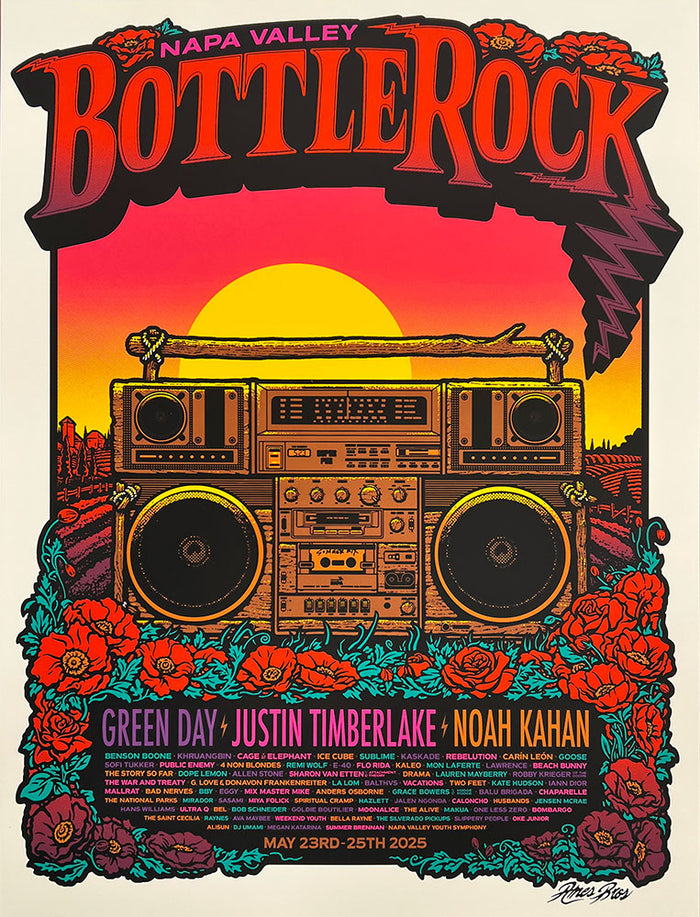 2025 BottleRock Festival Poster Napa Valley, CA - Regular Edition