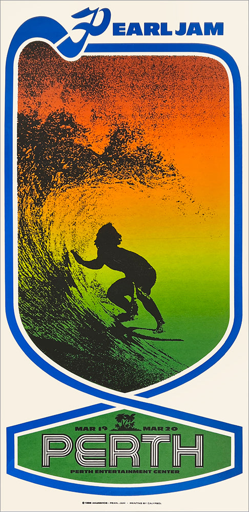 thumbnail interactive-video image 1 of Pearl Jam Poster – North American Tour 1998 – Ames Bros. – Original Vintage Mint 1 of 4