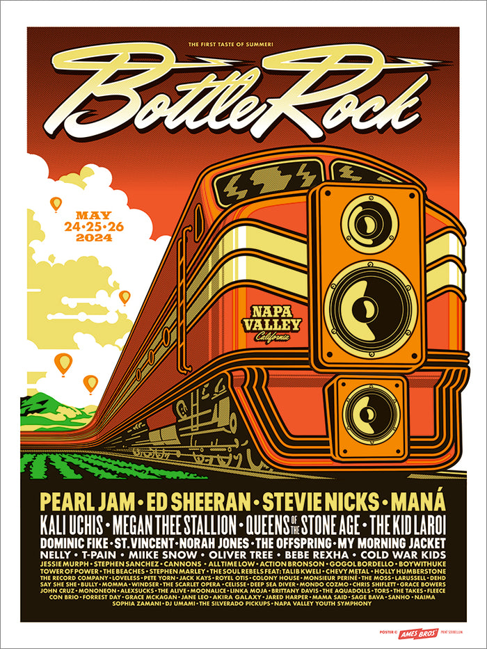 2024 BottleRock Festival Poster Napa Valley, CA - Regular Edition