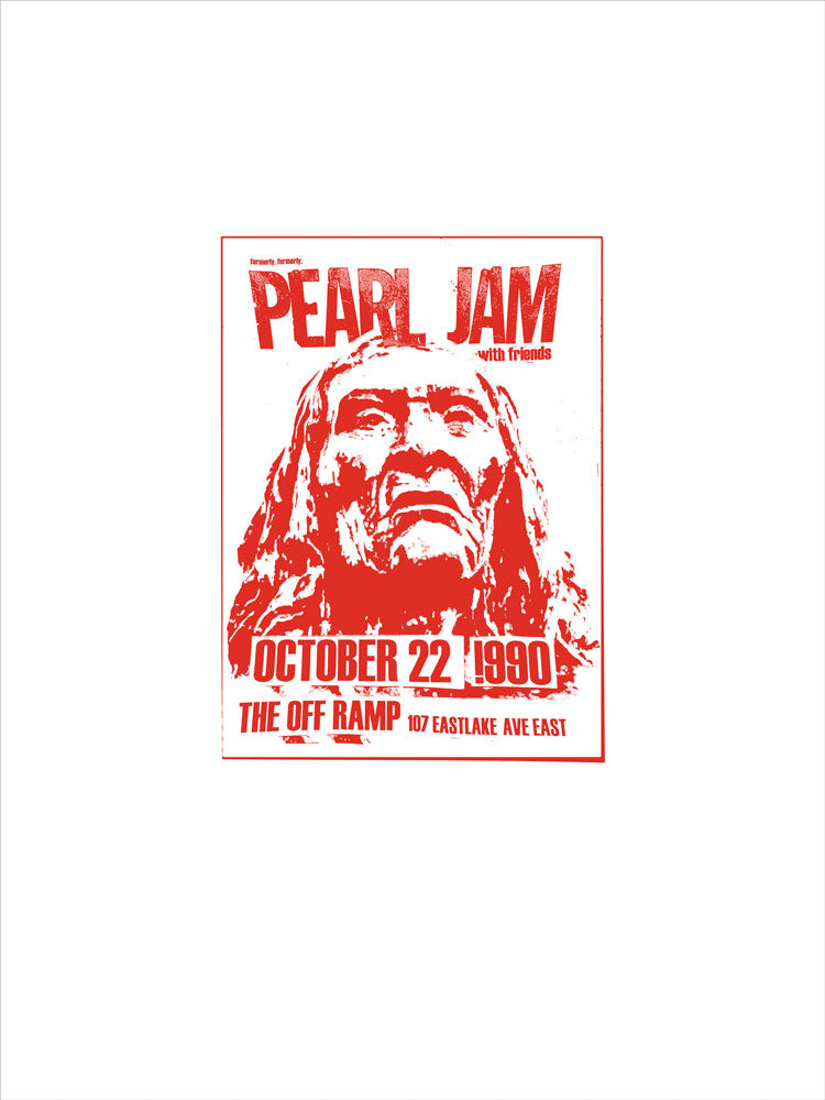 1990 Pearl Jam Off Ramp Red Metallic Variant AP Poster w/ Doodle
