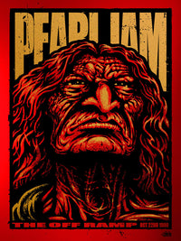 1990 Pearl Jam Off Ramp Red Metallic Variant AP Poster w/ Doodle