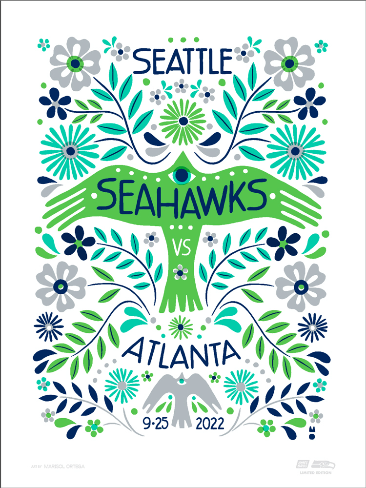 2022 Seahawks Vs Falcons Gameday Poster Ames Bros 2022-seahawks-vs-falcons-gameday-poster-ames-bros