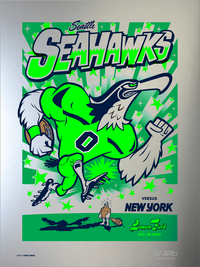 2022 Seahawks vs Giants Gameday Poster - Silver Variant