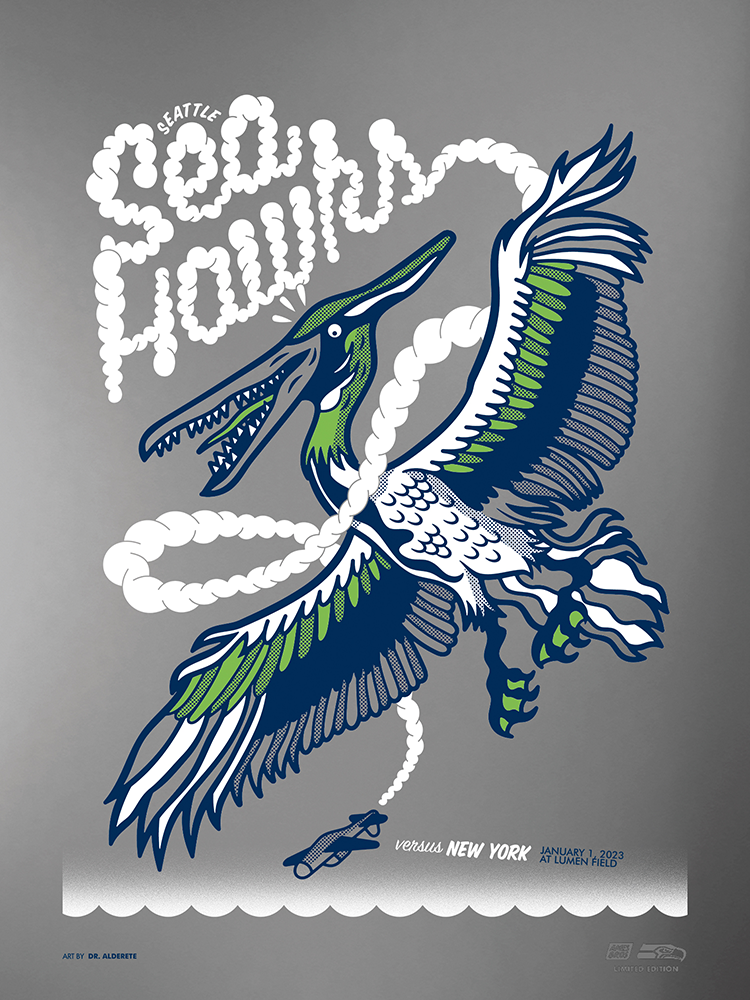2022 Seahawks vs Jets Gameday Poster - Silver Variant