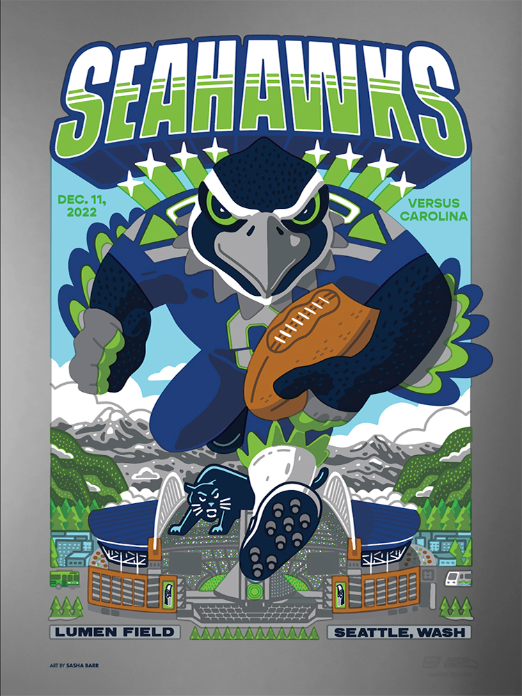 2022 Seahawks vs Panthers Gameday Poster - Silver Variant – Ames Bros