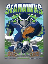 2022 Seahawks vs Panthers Gameday Poster - Silver Variant