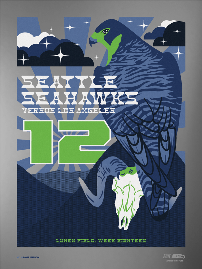 2022 Seahawks vs Rams Gameday Poster - Silver Variant