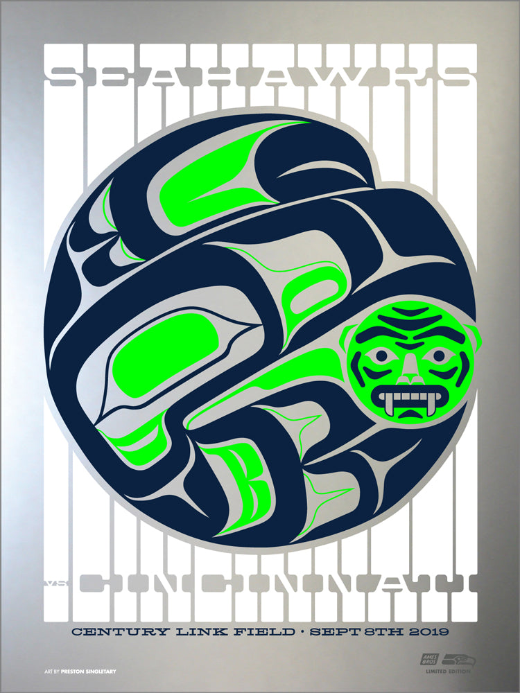 2019 Seahawks vs Bengals Gameday Poster - Silver Variant