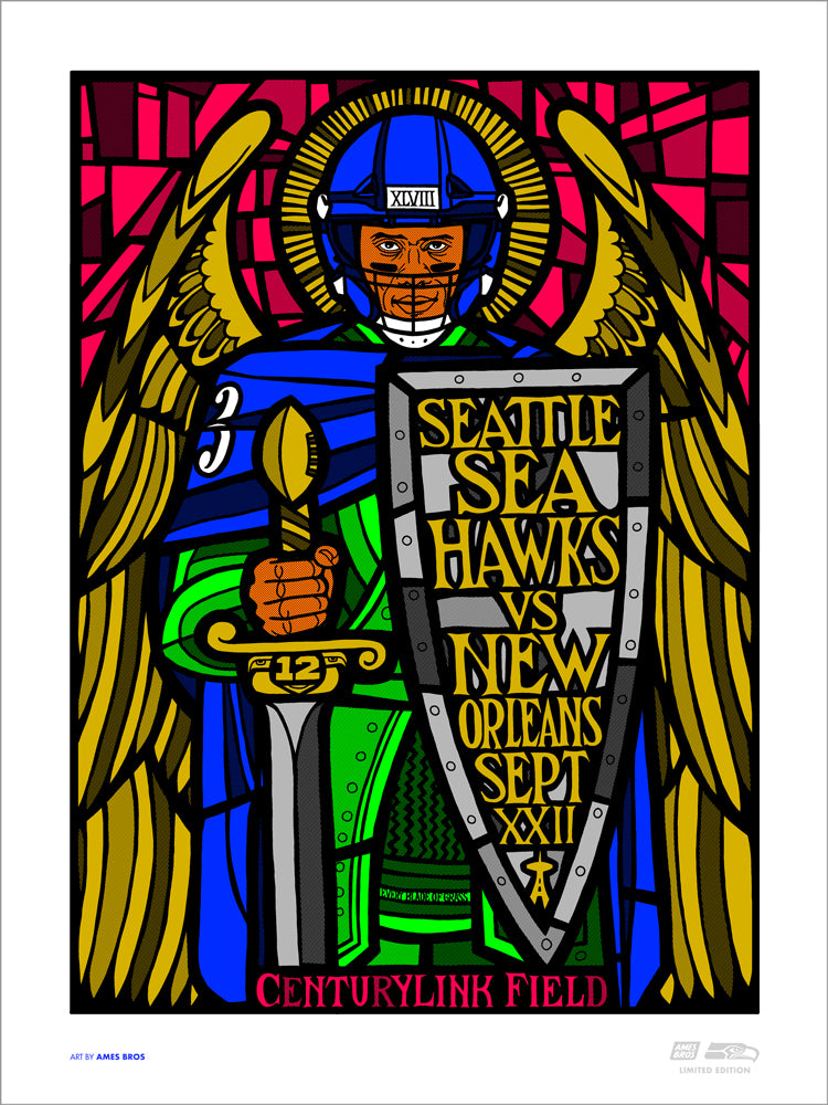 2019 Seahawks vs Saints Gameday Poster
