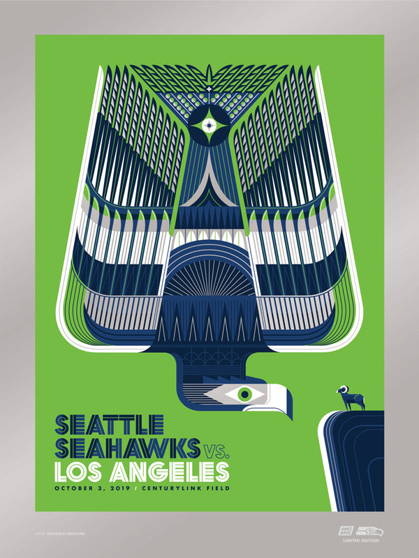 2019 Seahawks vs Rams Gameday Poster - Silver Variant