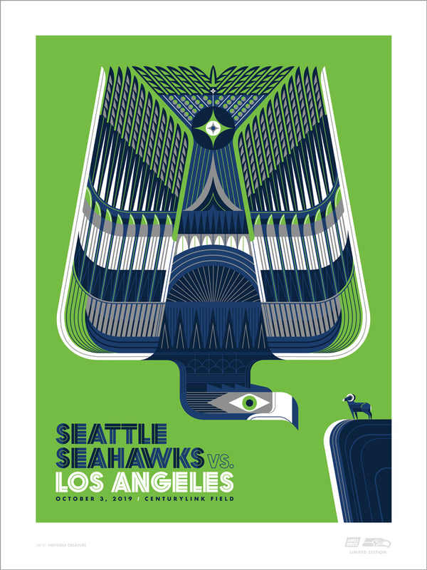 2019 Seahawks vs Rams Gameday Poster