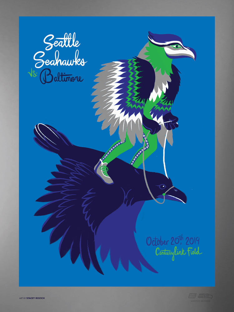 2019 Seahawks vs Ravens Gameday Poster - Silver Variant