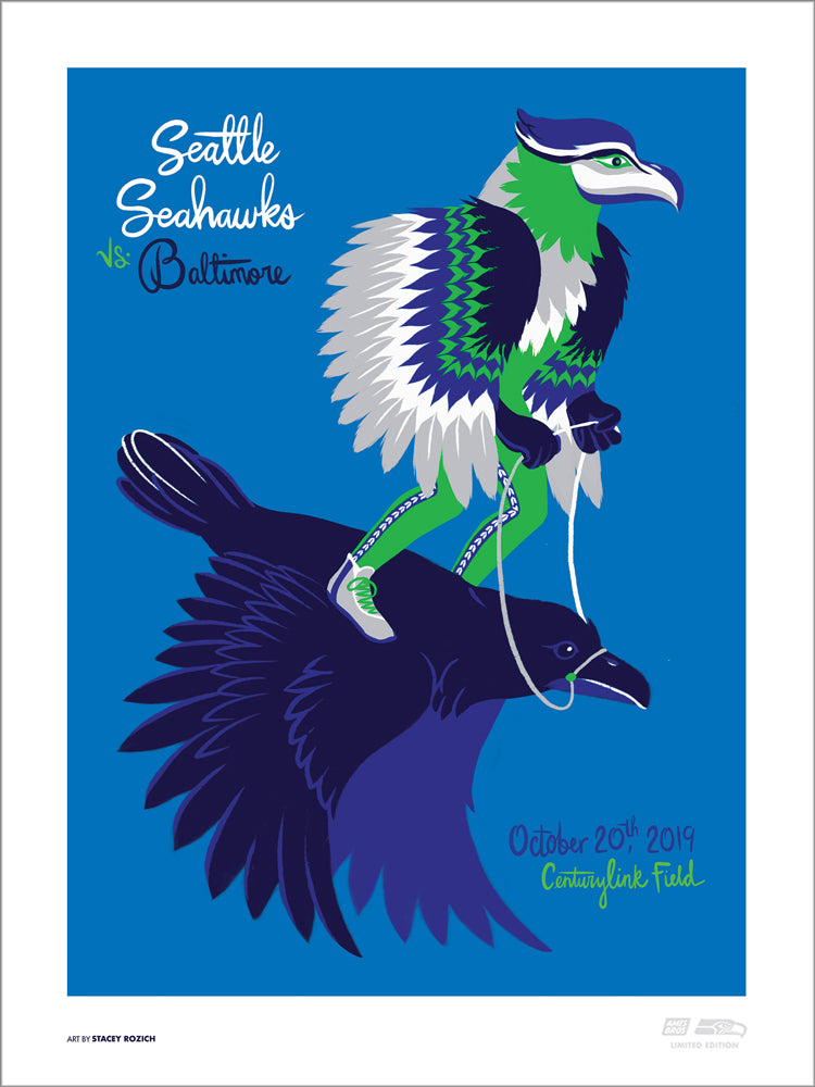 2019 Seahawks vs Ravens Gameday Poster
