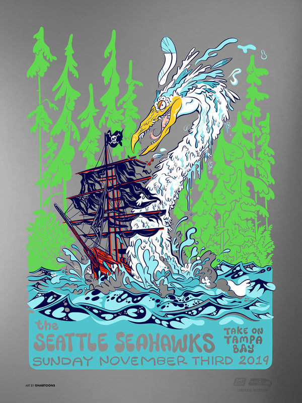 2019 Seahawks vs Buccaneers Gameday Poster - Silver Variant