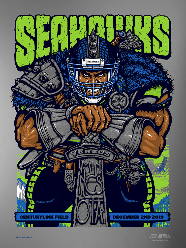 2019 Seahawks vs Vikings Gameday Poster - Silver Variant
