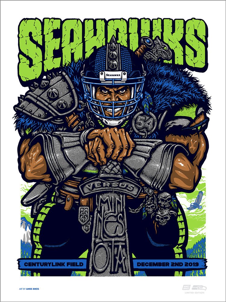 2019 Seahawks vs Vikings Gameday Poster