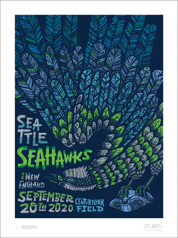 2020 Seahawks vs Patriots Gameday Poster