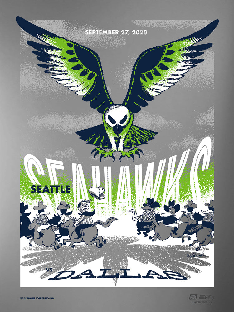 2020 Seahawks vs Cowboys Gameday Poster - Silver Variant