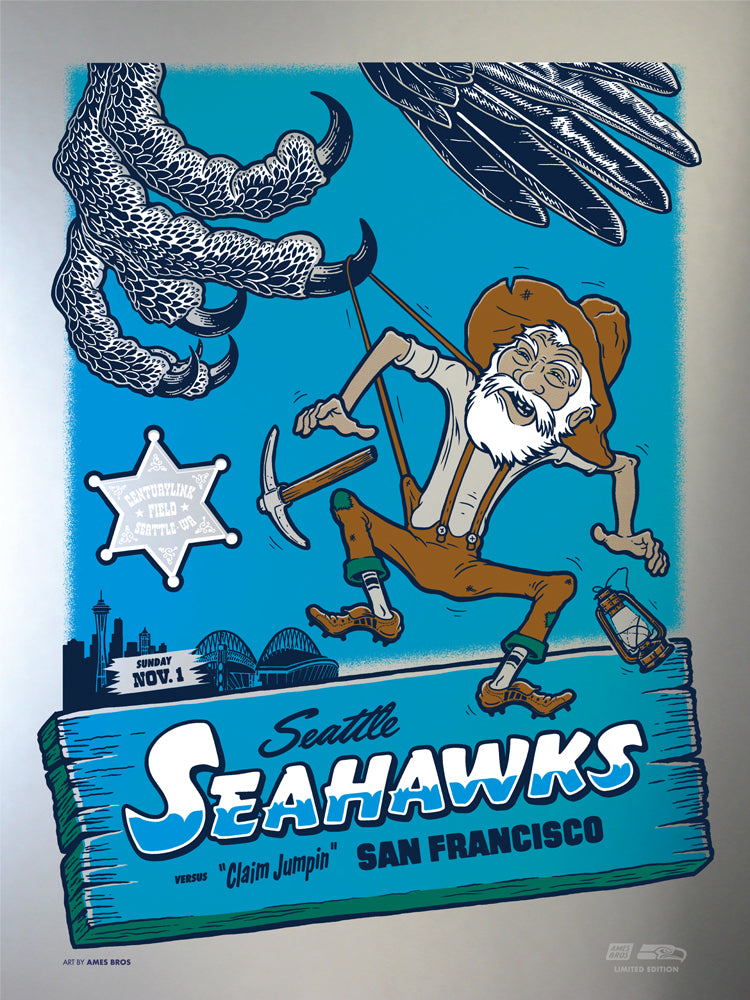 2020 Seahawks vs 49ers Gameday Poster - Silver Variant