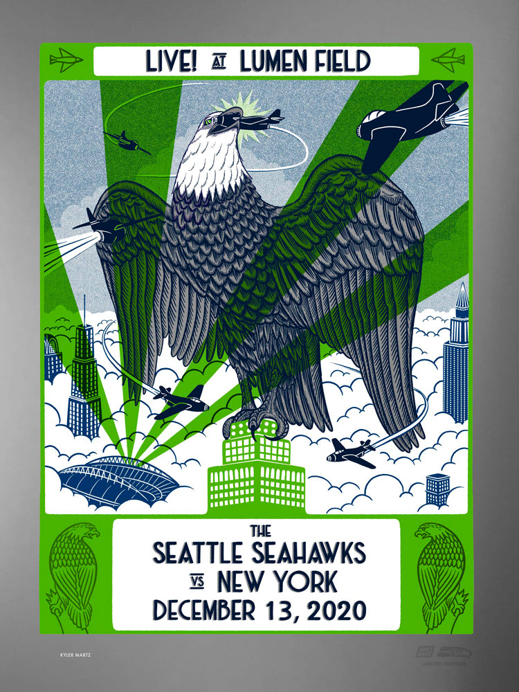 2020 Seahawks vs Jets Gameday Poster - Silver Variant
