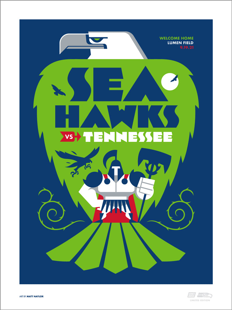 2021 Seahawks vs Titans Gameday Poster