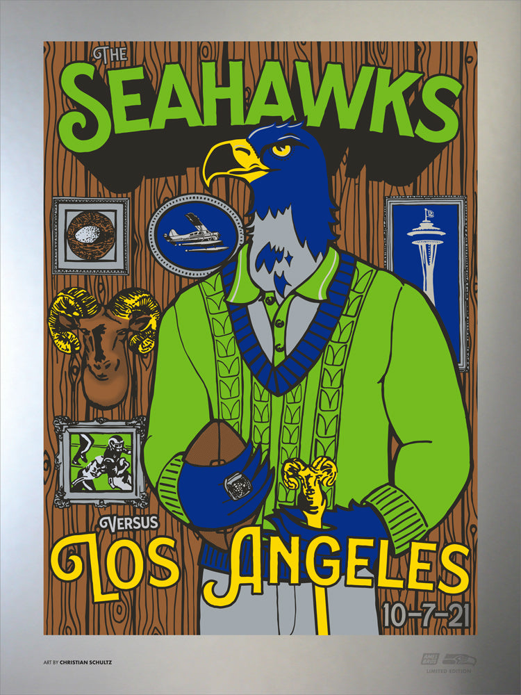 2021 Seahawks vs Rams Gameday Poster - Silver Variant