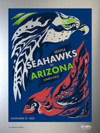 2021 Seahawks vs Cardinals Gameday Poster - Silver Variant