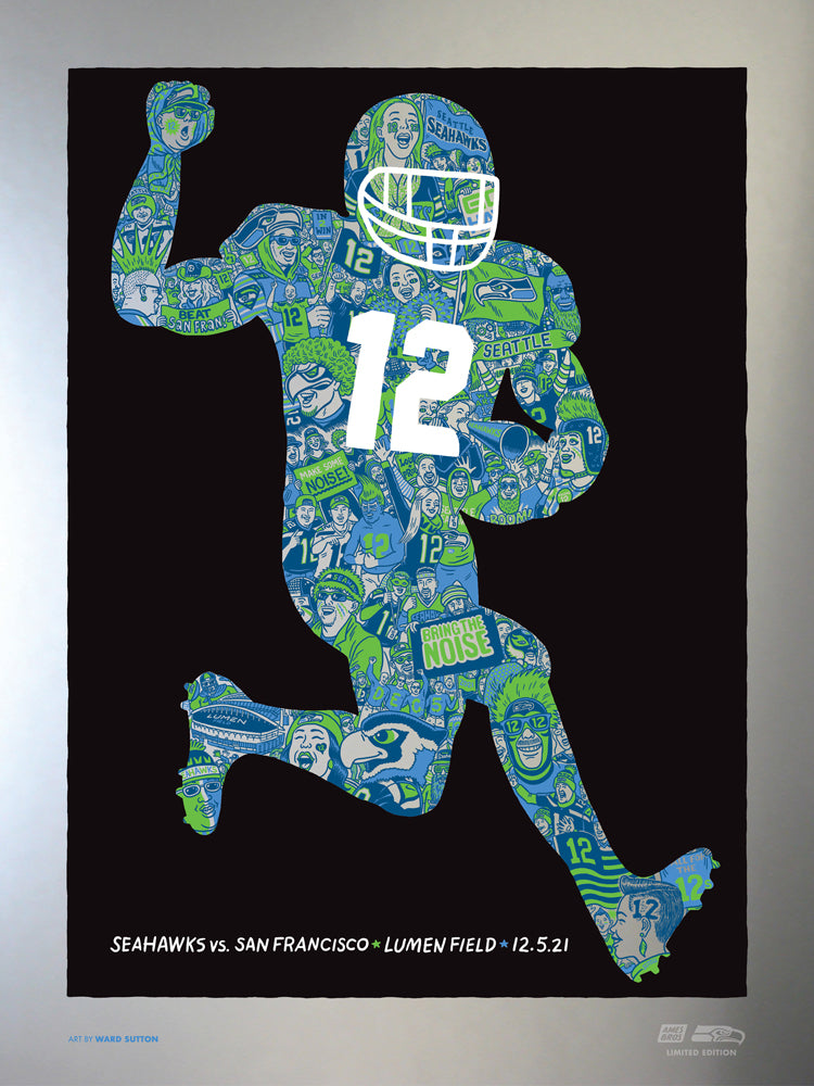 2021 Seahawks vs 49ers Gameday Poster - Silver Variant