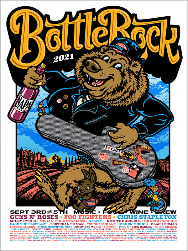 2021 BottleRock Festival Poster Napa Valley, CA - Regular Edition