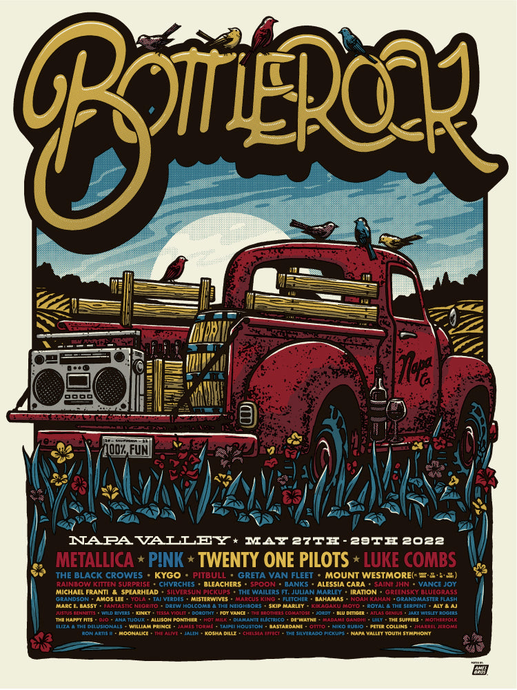 2022 BottleRock Festival Poster Napa Valley, CA - Regular Edition