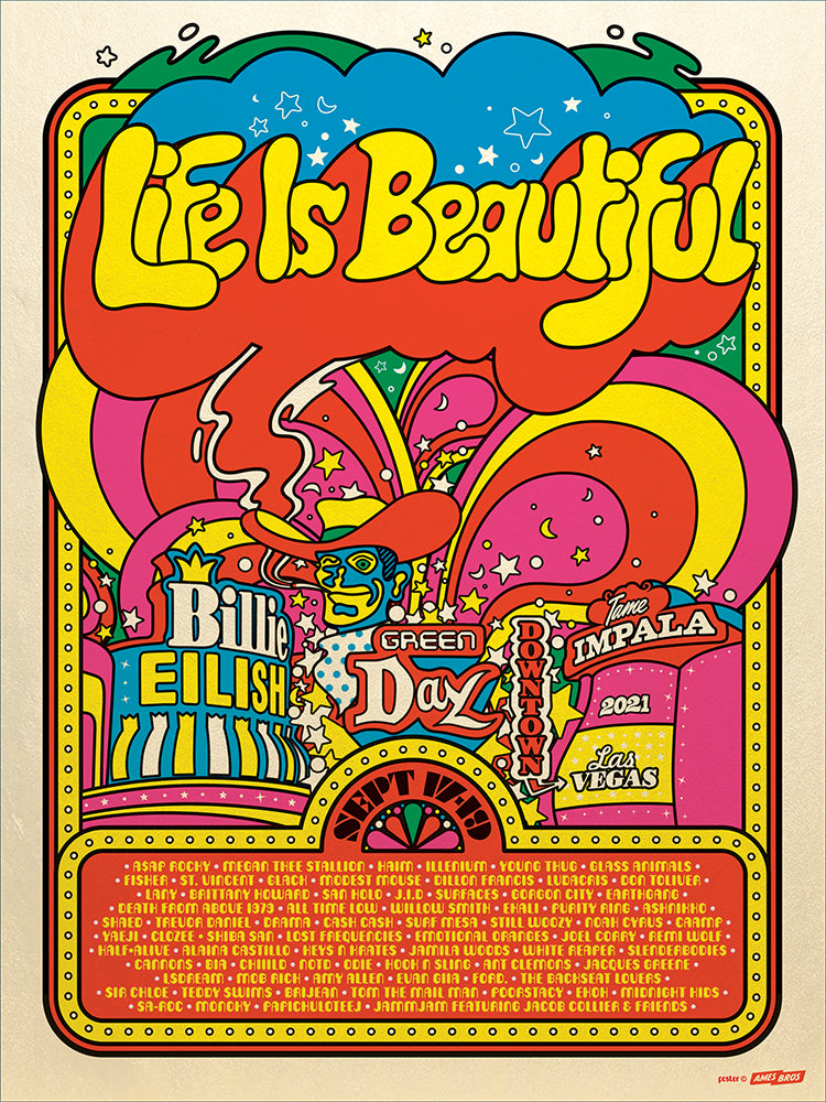 2021 Life is Beautiful Festival Poster - Pearl Metallic Edition