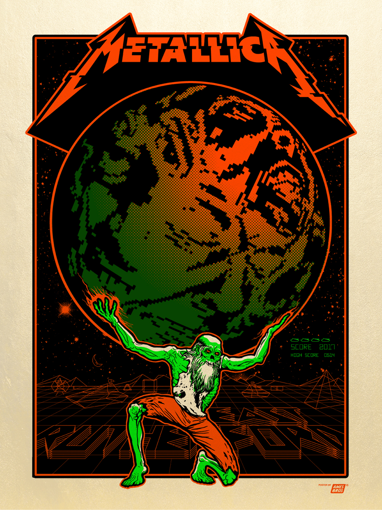Metallica 2017 Met Life Stadium, East Rutherford, NJ Poster- Pearl