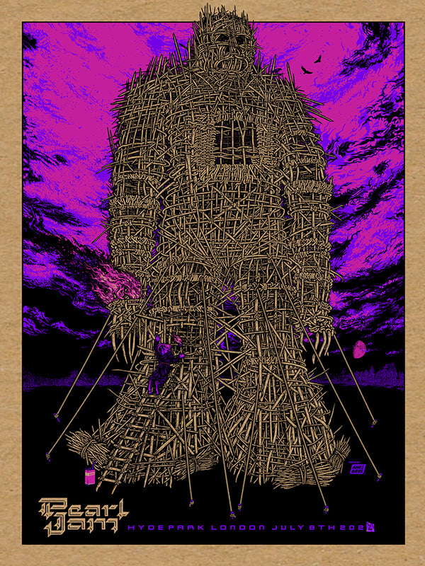 Pearl Jam London 2022 Poster - Woodchip Variant
