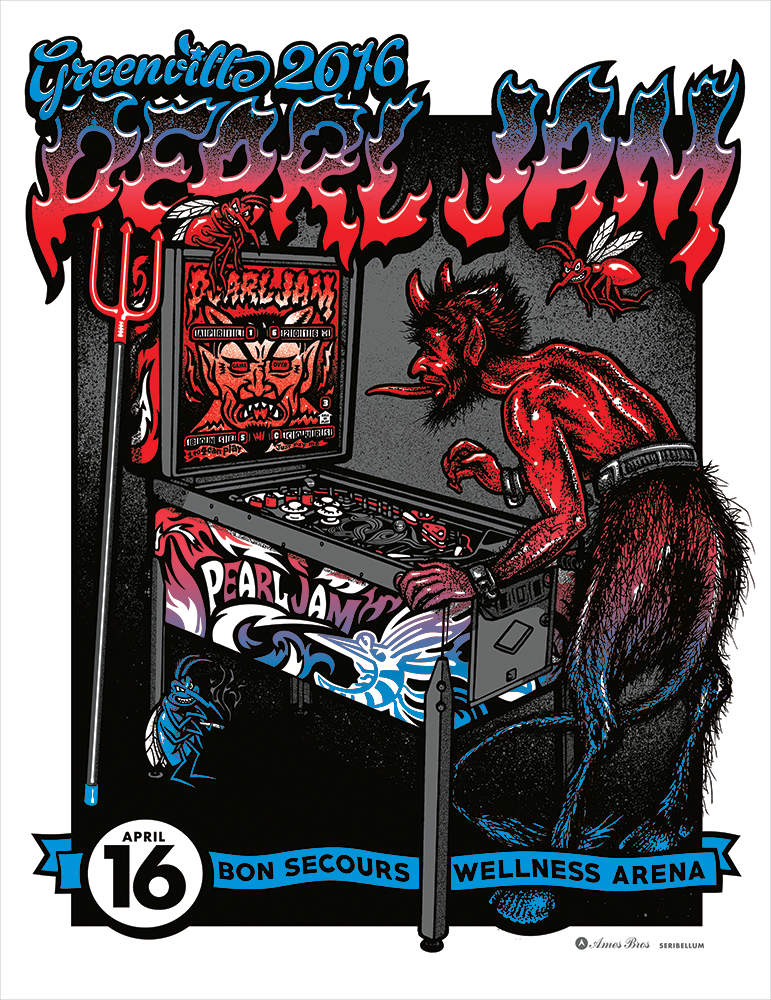 Pearl Jam 2016 Greenville Variant Edition Poster – Ames Bros Pearl Jam 2016 Greenville Variant Edition Poster – Ames Bros
